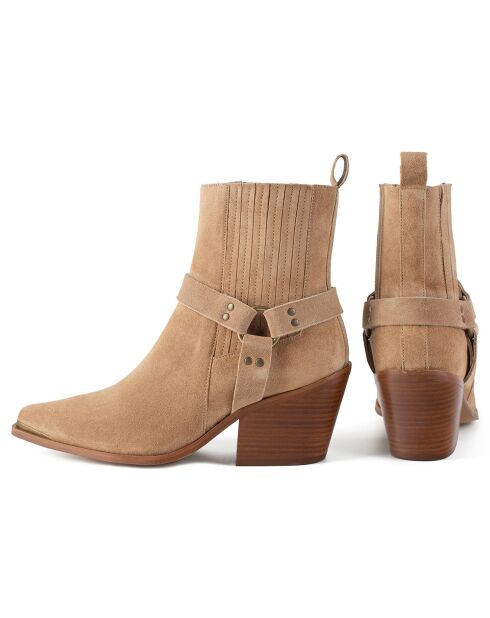Bottines en Cuir On The Horizon tan - Talon 5 cm