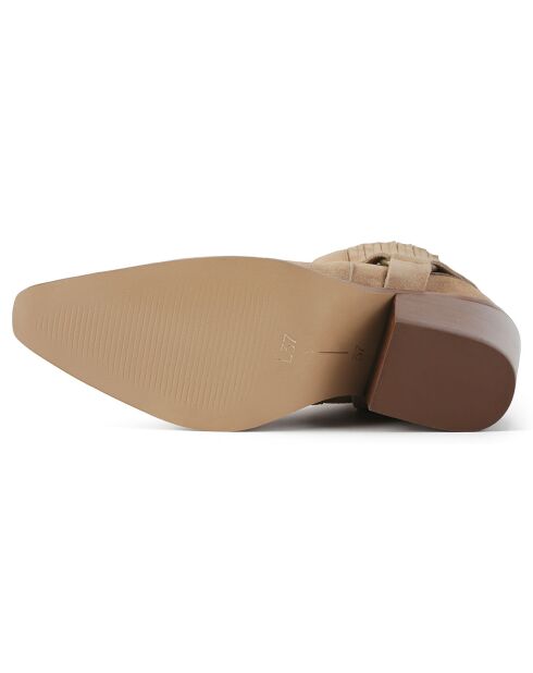 Bottines en Cuir On The Horizon tan - Talon 5 cm