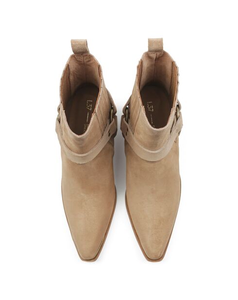 Bottines en Cuir On The Horizon tan - Talon 5 cm