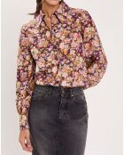 Chemise Liberty Fauve imprimée cerise noire/multicolore