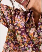 Chemise Liberty Fauve imprimée cerise noire/multicolore