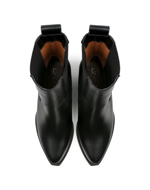 Bottines en Cuir Round The World noires