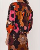 Blouse Médiéval Patchwork imprimée multicolore