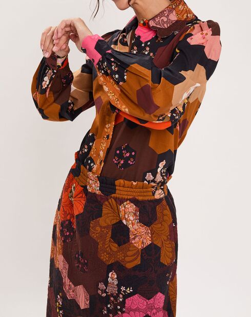 Chemise Médiéval Patchwork imprimée multicolore
