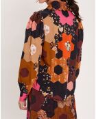 Chemise Médiéval Patchwork imprimée multicolore