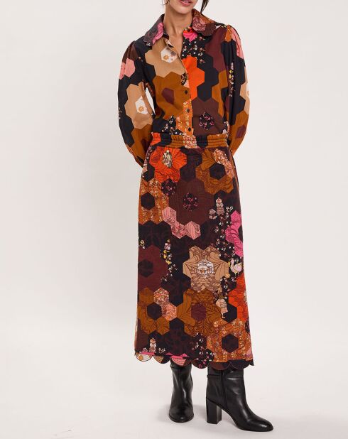 Chemise Médiéval Patchwork imprimée multicolore