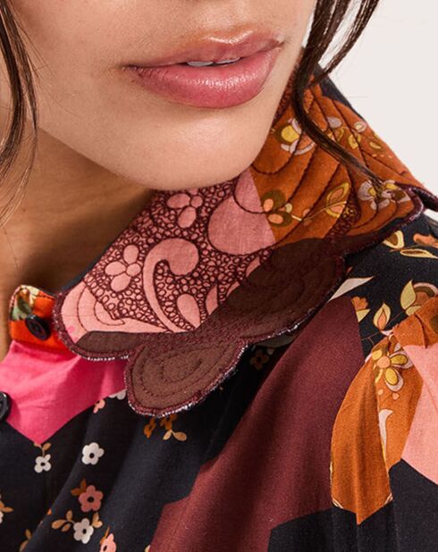 Chemise Médiéval Patchwork imprimée multicolore