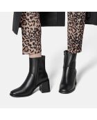 Bottines en Cuir Stay Higher noires - Talon 5 cm