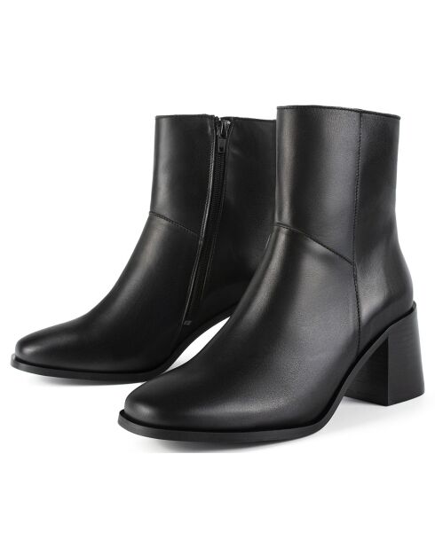 Bottines en Cuir Stay Higher noires - Talon 5 cm