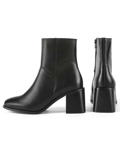 Bottines en Cuir Stay Higher noires - Talon 5 cm