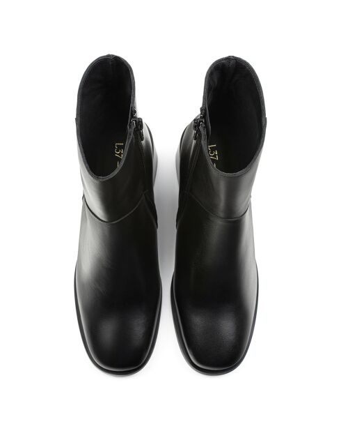 Bottines en Cuir Stay Higher noires - Talon 5 cm