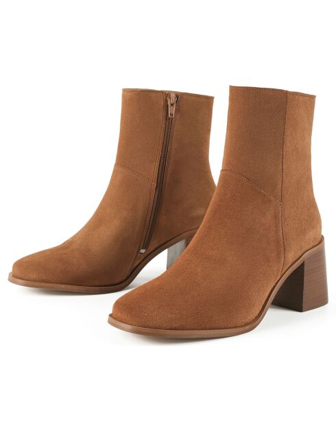 Bottines en Cuir Stay Higher marron