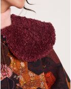 Manteau fourré Médiéval Patchwork imprimé multicolore