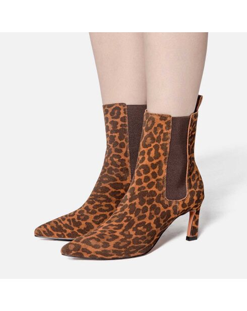 Bottines en Cuir Straight To The Point multicolores - Talon 7 cm