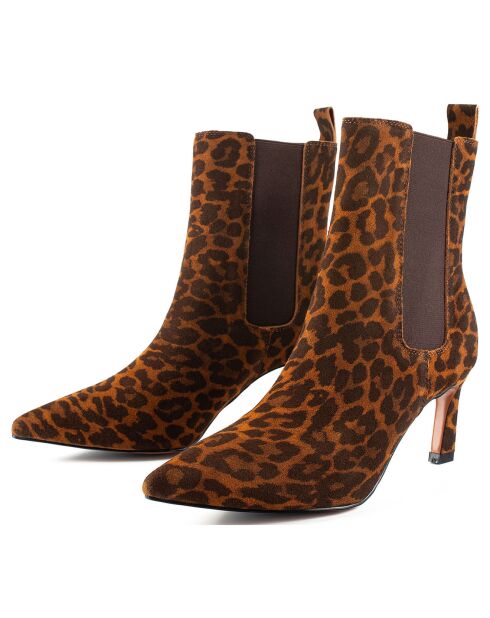 Bottines en Cuir Straight To The Point multicolores - Talon 7 cm