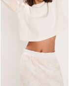 Sweat Médiéval Patchwork brodé écru