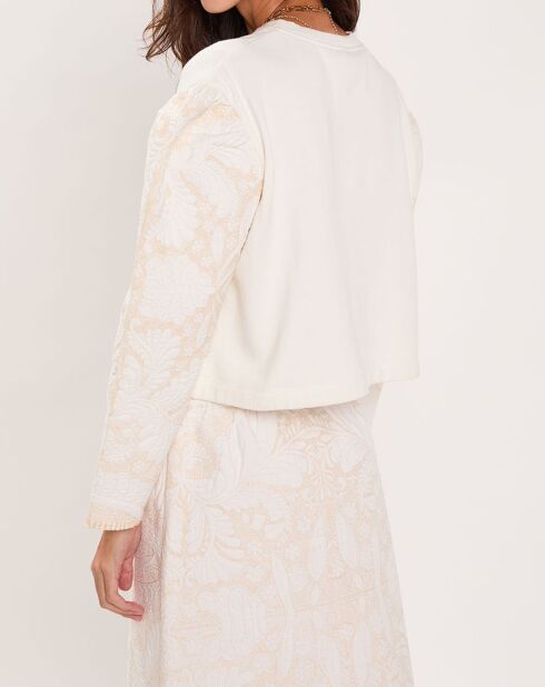 Sweat Médiéval Patchwork brodé écru