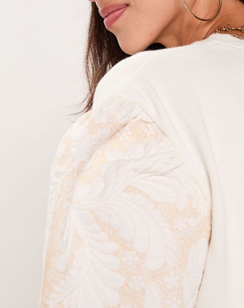 Sweat Médiéval Patchwork brodé écru