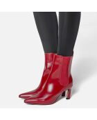 Bottines en Cuir Straight To The Point rouges - Talon 7 cm