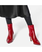 Bottines en Cuir Straight To The Point rouges - Talon 7 cm