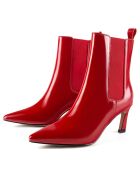 Bottines en Cuir Straight To The Point rouges - Talon 7 cm