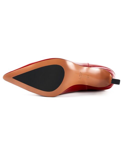 Bottines en Cuir Straight To The Point rouges - Talon 7 cm