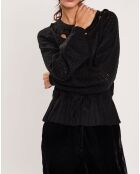 Pull ajouré Pointelle noir