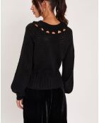 Pull ajouré Pointelle noir
