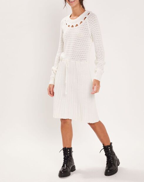 Robe en maille Pointelle écrue