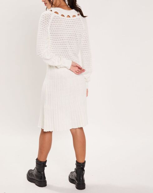 Robe en maille Pointelle écrue