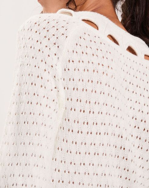 Robe en maille Pointelle écrue