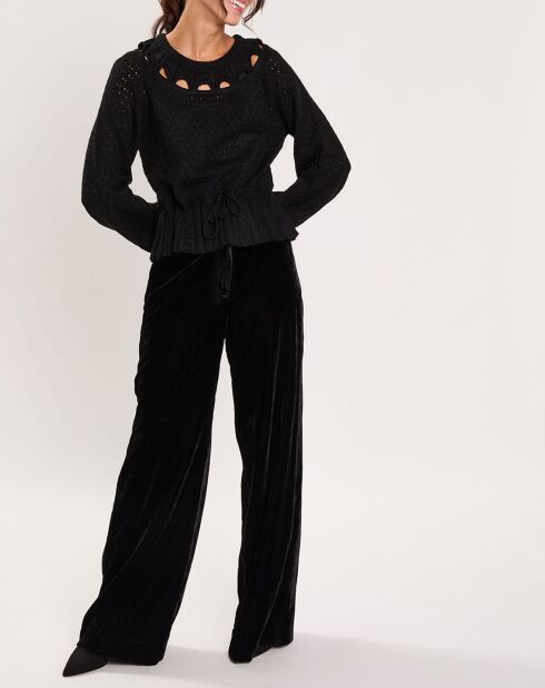 Pantalon en Velours satiné Princesse noir
