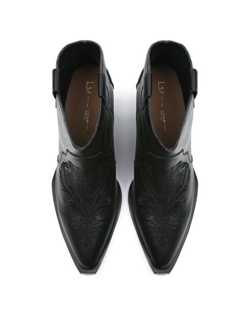 Bottines en Cuir West Valley City noires - Talon 6.7 cm