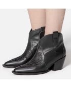 Bottines en Cuir West Valley City noires - Talon 6.7 cm