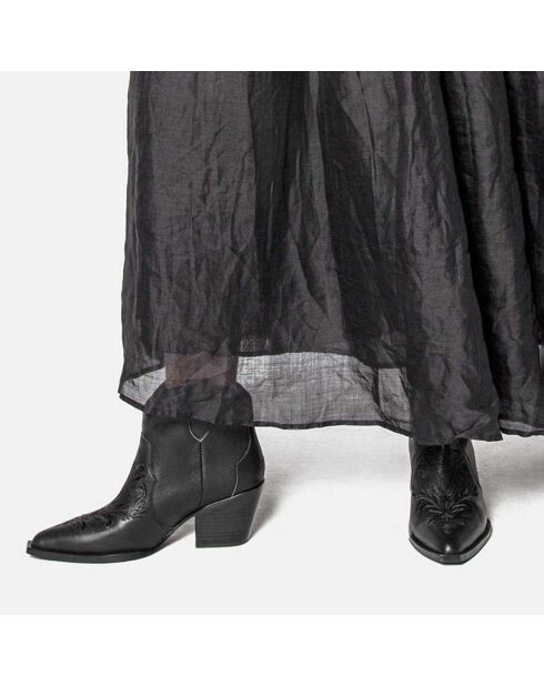 Bottines en Cuir West Valley City noires - Talon 6.7 cm