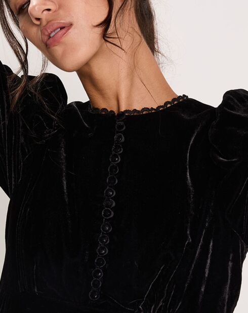 Robe en Velours satiné Princesse noire