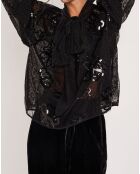 Blouse à sequins Tulle noire