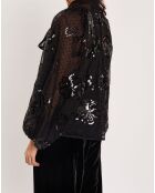 Blouse à sequins Tulle noire