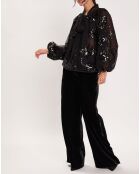 Blouse à sequins Tulle noire