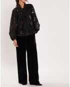 Blouse à sequins Tulle noire