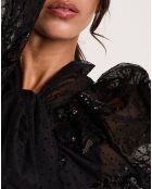 Blouse à sequins Tulle noire