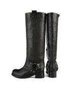 Bottes en Cuir Biker Gang noires