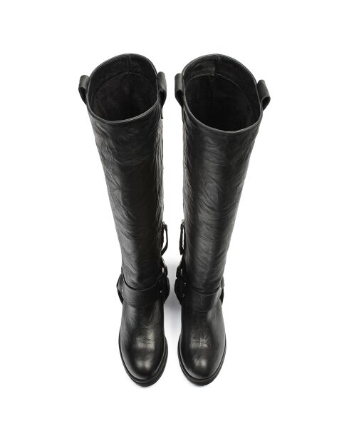 Bottes en Cuir Biker Gang noires