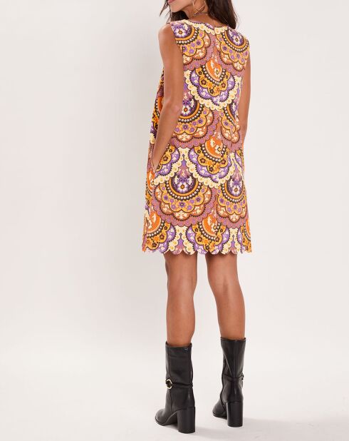 Robe en Velours côtelé Fall imprimée violet/multicolore