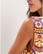 Robe en Velours côtelé Fall imprimée violet/multicolore