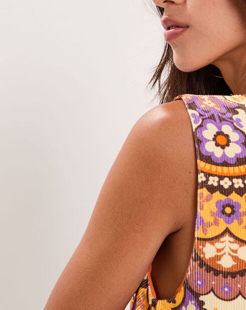 Robe en Velours côtelé Fall imprimée violet/multicolore