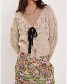 Gilet ajouré Vintage beige