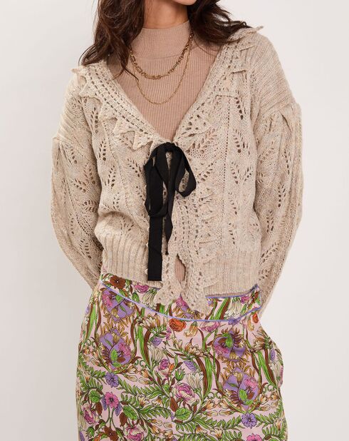 Gilet ajouré Vintage beige