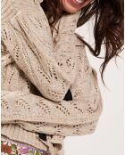 Gilet ajouré Vintage beige