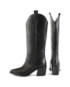 Bottes en Cuir Dark Nights noires - Talon 5 cm